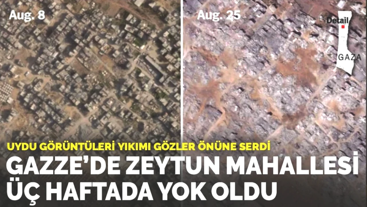 Gazze’nin Zeytun Mahallesi Üç Haftada Nasıl Yok Oldu? Uydu Görüntüleri Şoke Ediyor!