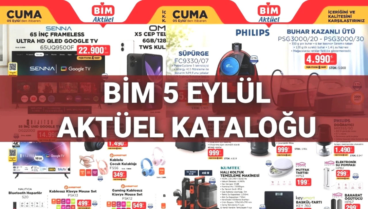 BİM 5 Eylül Aktüel Ürünler Kataloğu: 65 İnç Televizyon ve Daha Fazlası Geliyor!